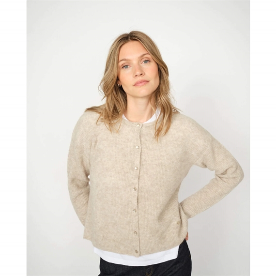 Mos Mosh Almine Knit Cardigan, Feather Gray